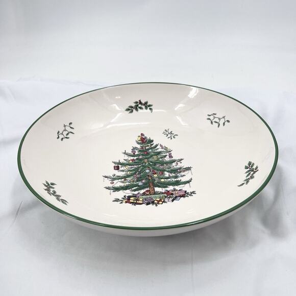 Spode Christmas Tree Porcelain 13 Inch Pasta Bowl - Picture 1 of 9